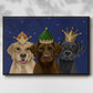Christmas Labradors, Three Kings - Floater Framed Canvas Print