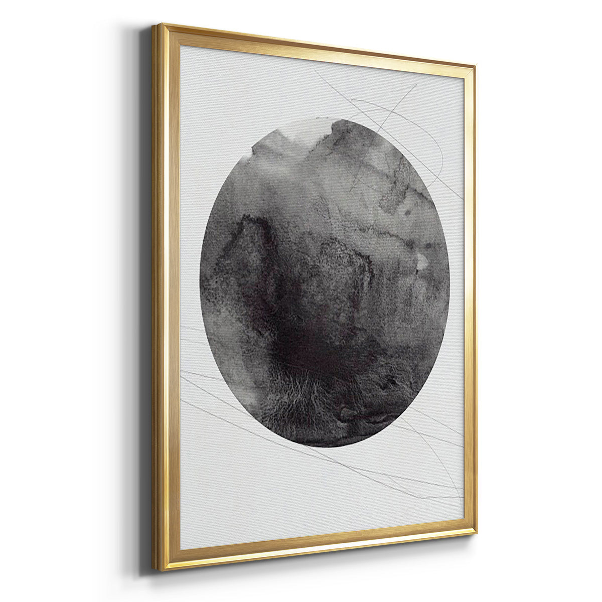 Graphite Moon I - Modern Framed Canvas Print