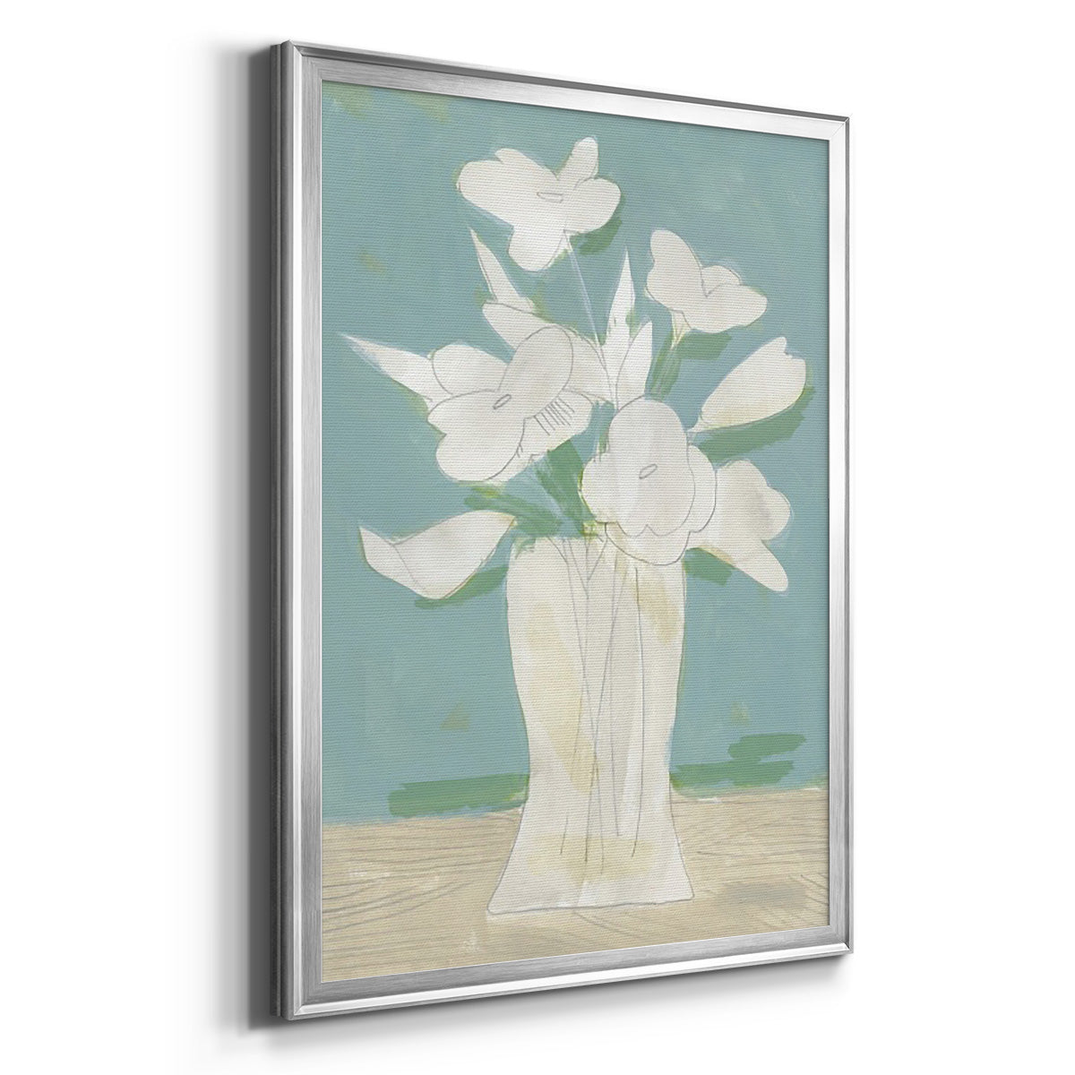 Muted Spring Arrangement I - Modern Framed Canvas Print