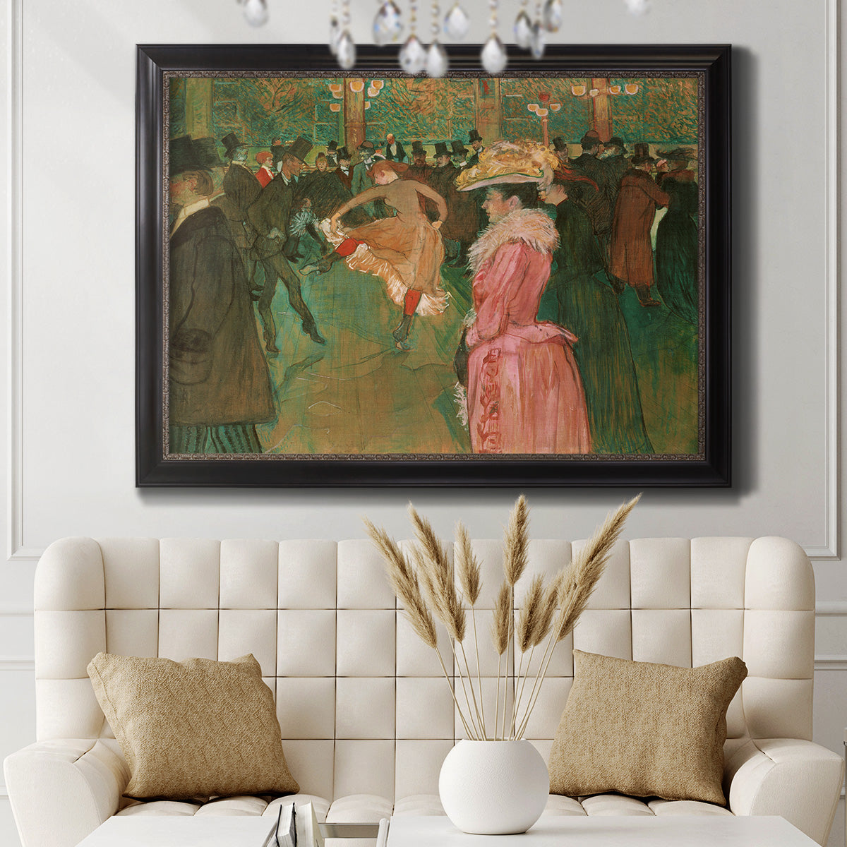 At the Moulin Rouge, The Dance - Ornate Framed Canvas Print