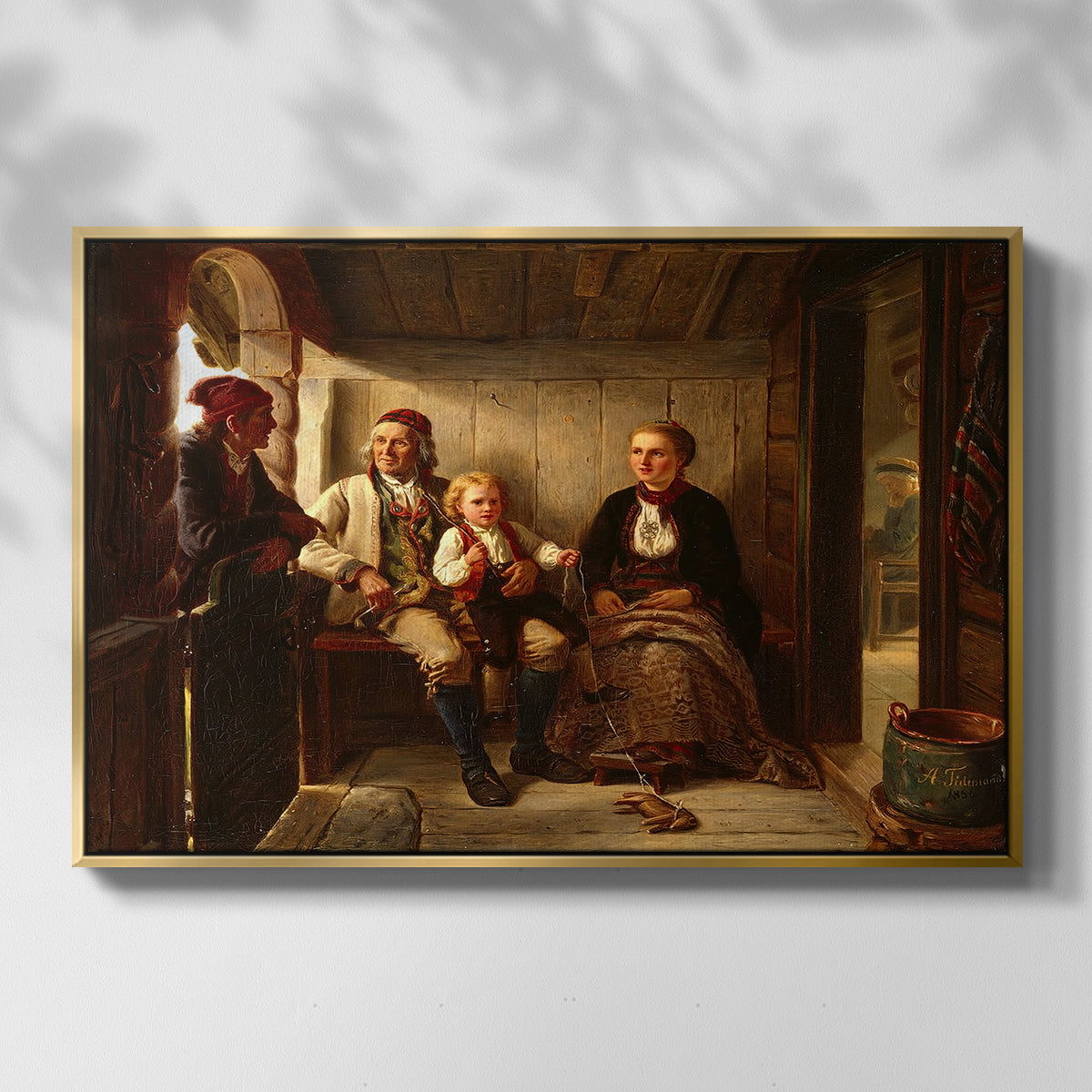 Neighbors (Naboer), 1855 - Floater Framed Canvas Print