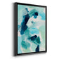 Teal Composition I - Modern Framed Canvas Print