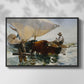 The Return from Fishing: Hauling the Boat, 1894 - Floater Framed Canvas Print