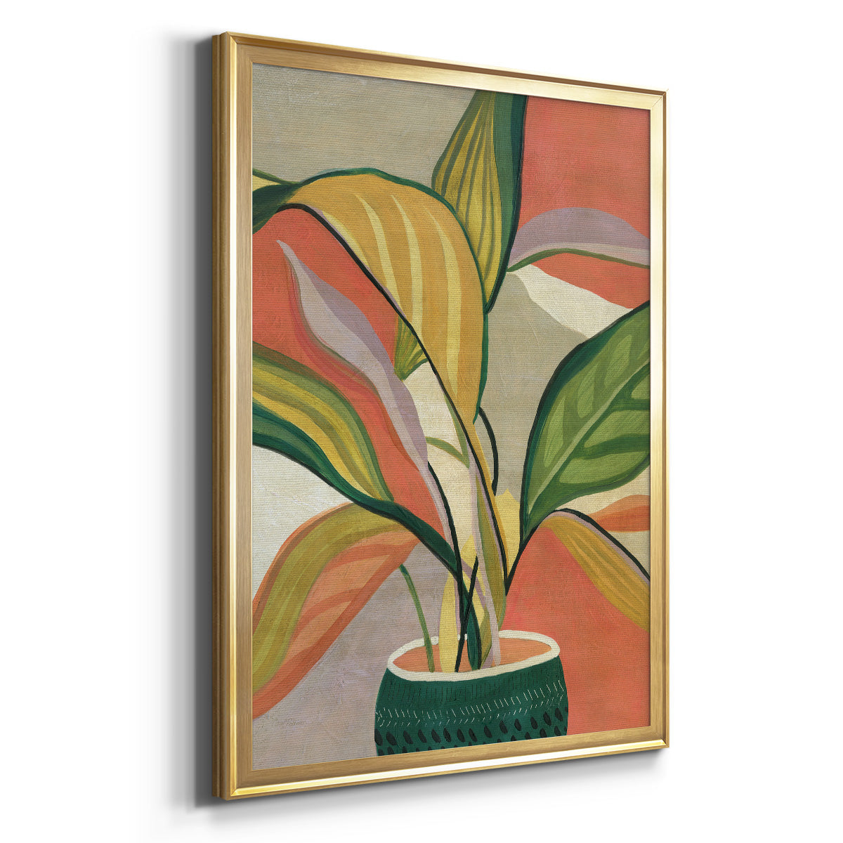 Potted Bird of Paradise - Modern Framed Canvas Print