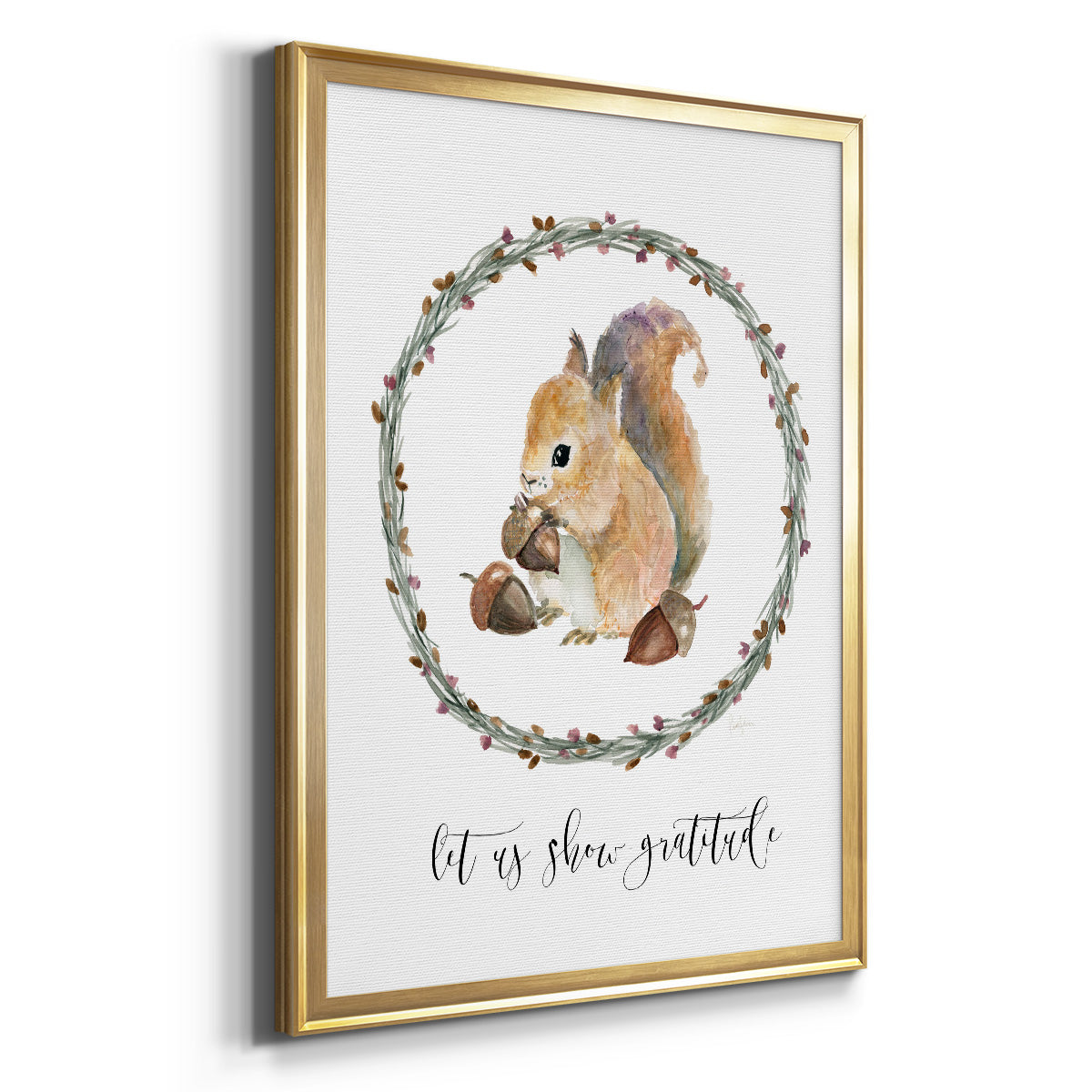 Harvest Home Squirrel - Modern Framed Canvas Print