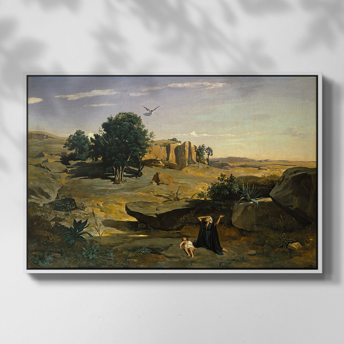 Hagar in the Wilderness, 1835 - Floater Framed Canvas Print