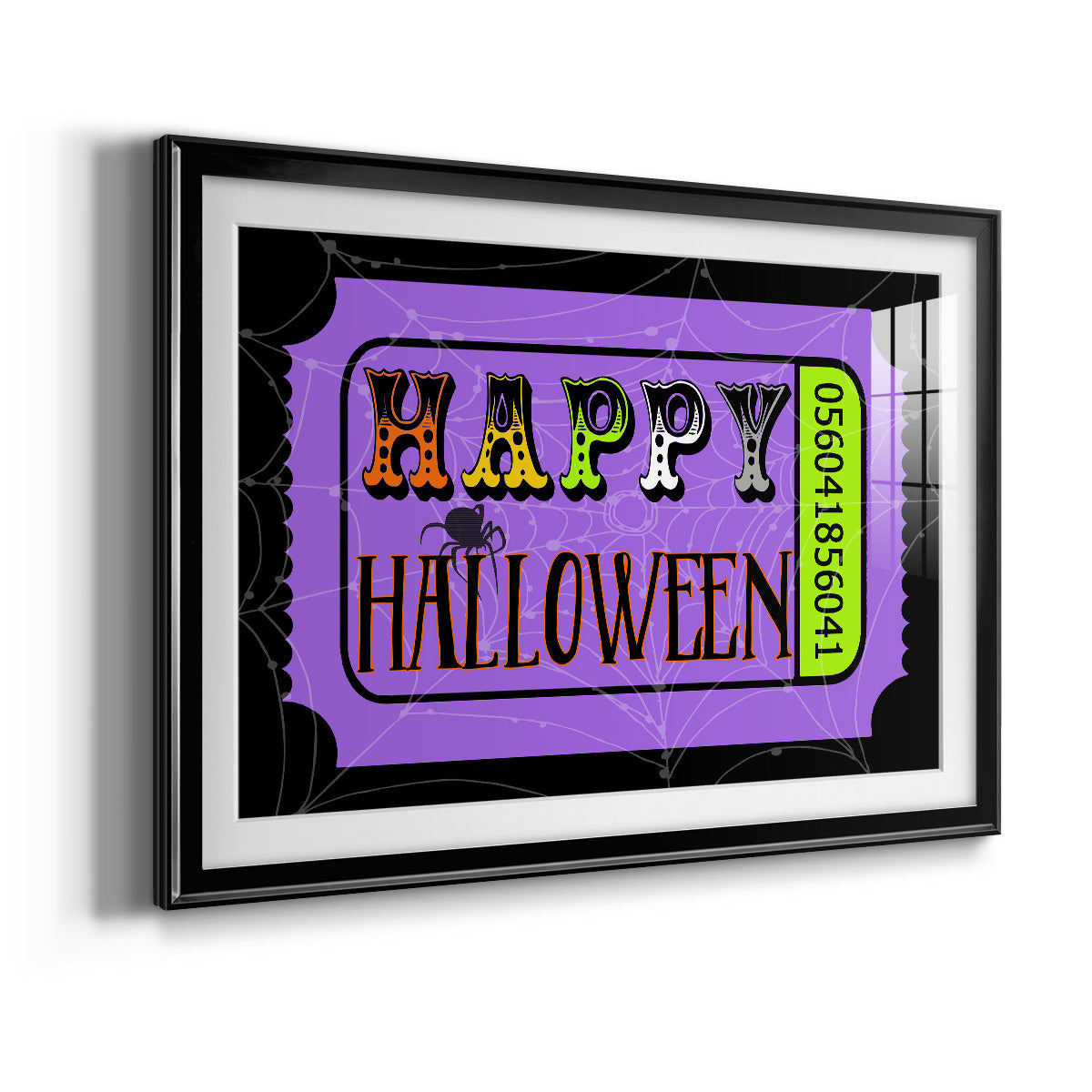 Happy Halloween Ticket - Modern Framed Art Print
