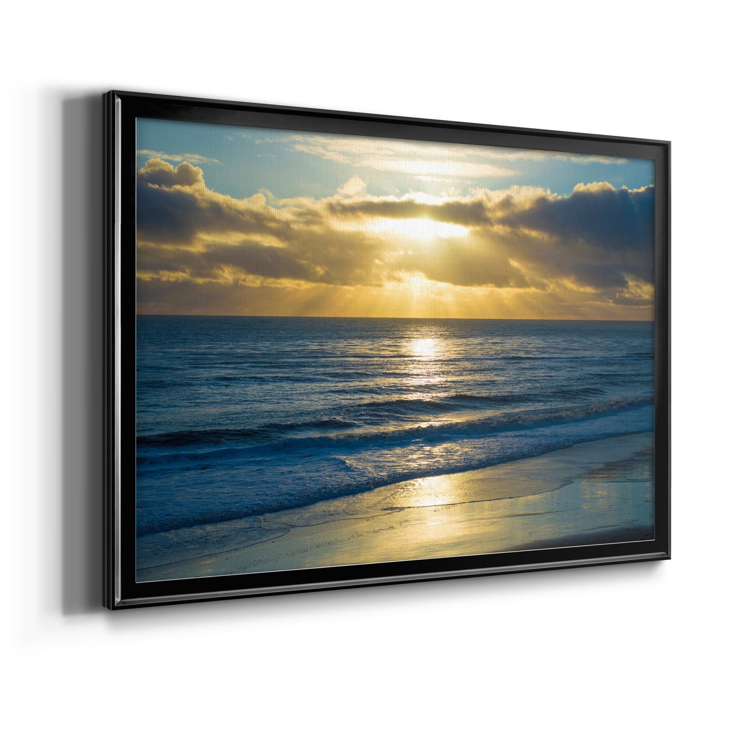 Beach Sunset Surfers Premium Classic Framed Canvas - Ready to Hang