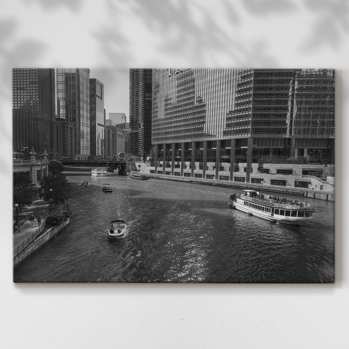 Vintage Chicago River - Gallery Wrapped Canvas