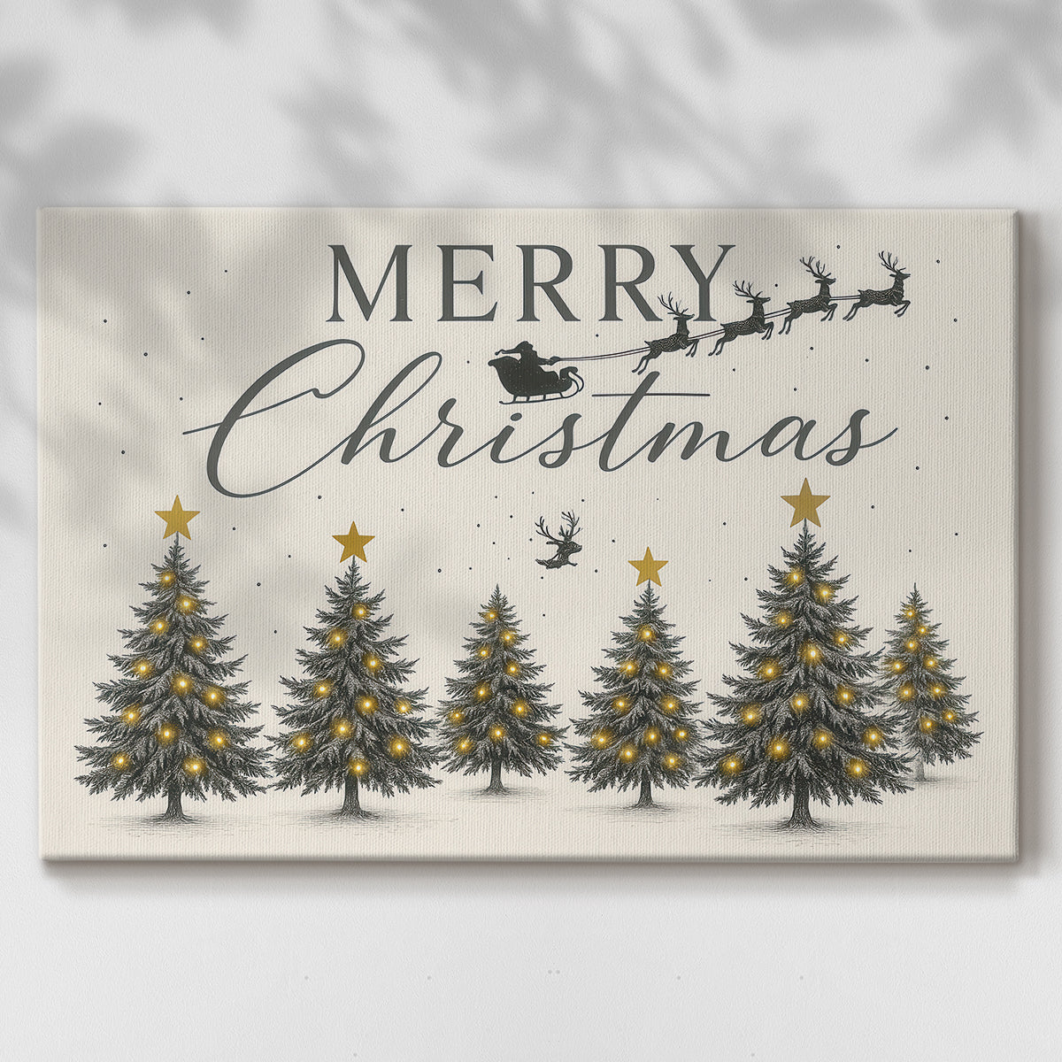 Frostlit Wreath of Pines - Canvas Art Print