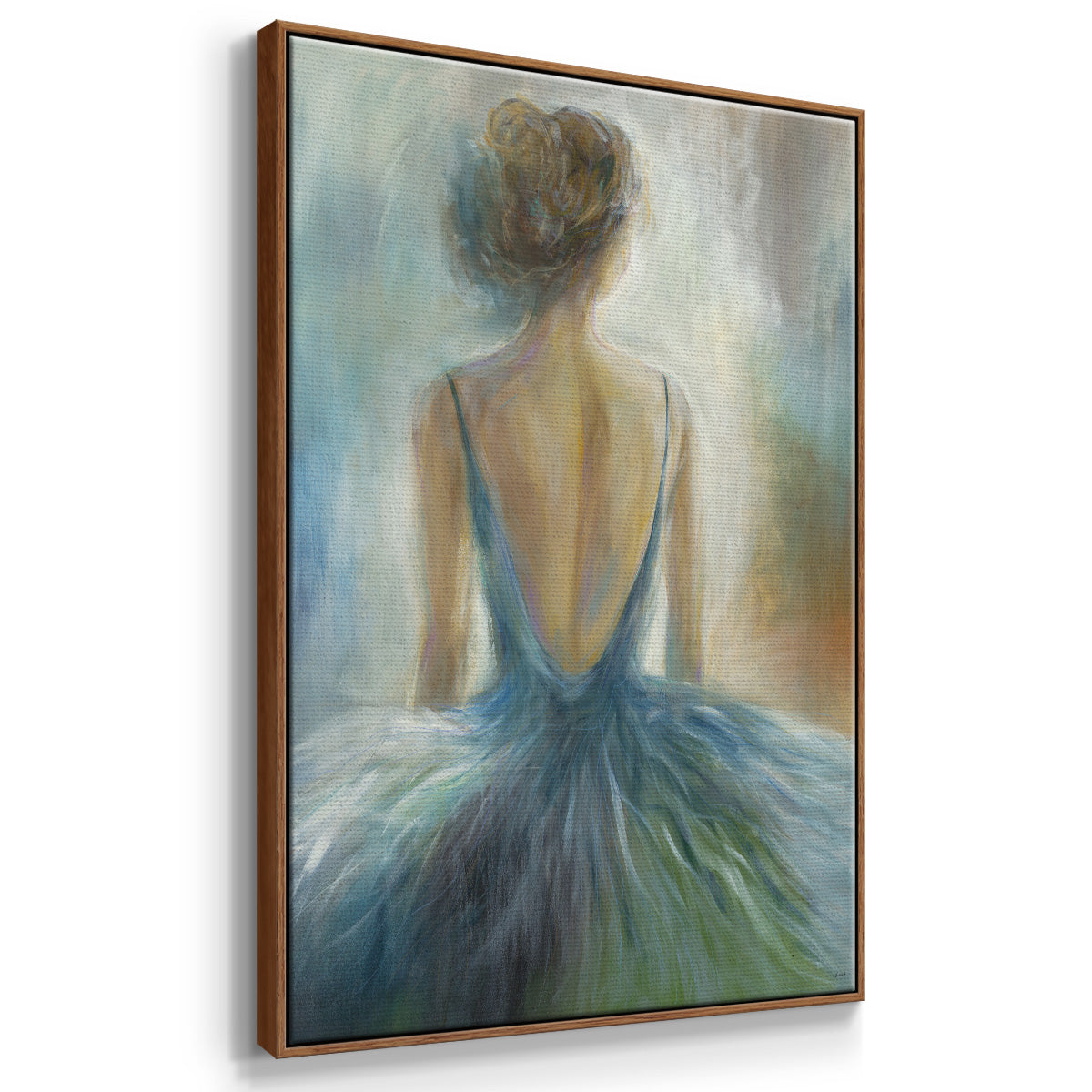 Lady in Blue Framed Premium Gallery Wrapped Canvas - Ready to Hang