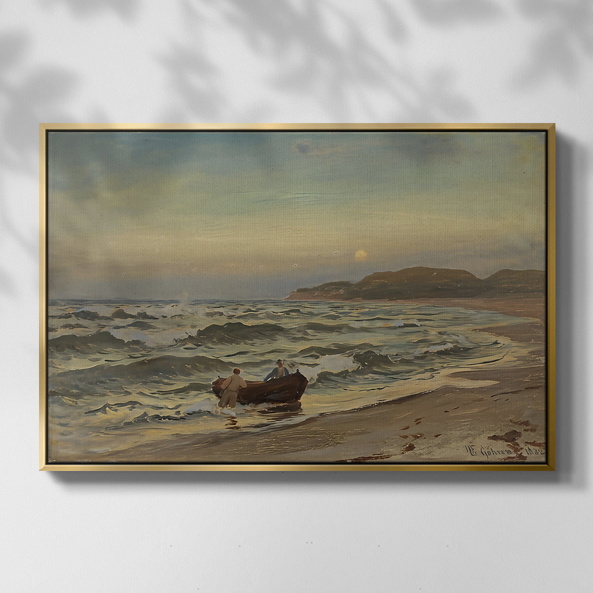 Storm at Rügen, 1882 - Floater Framed Canvas Print