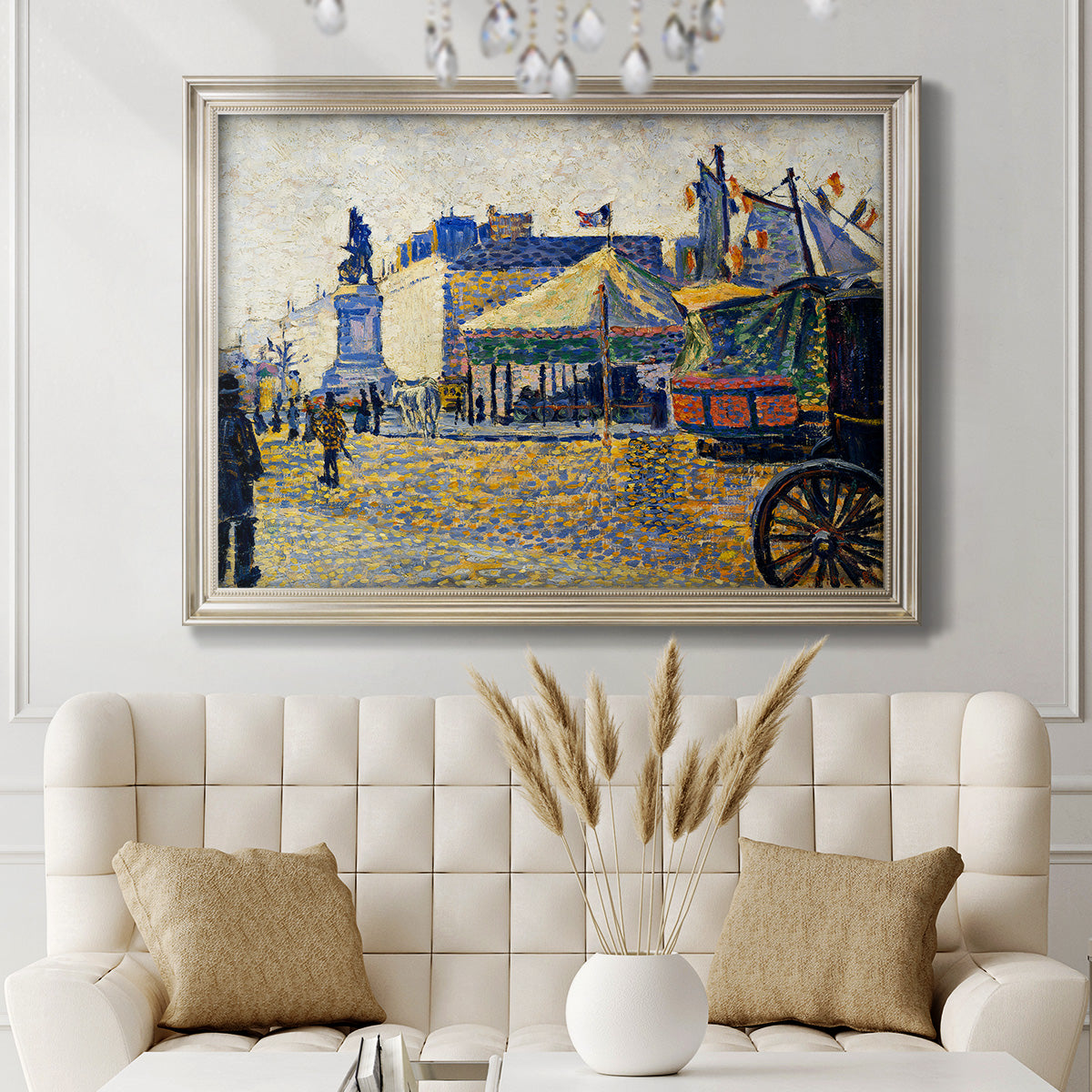 Place de Clichy - Ornate Framed Canvas Print