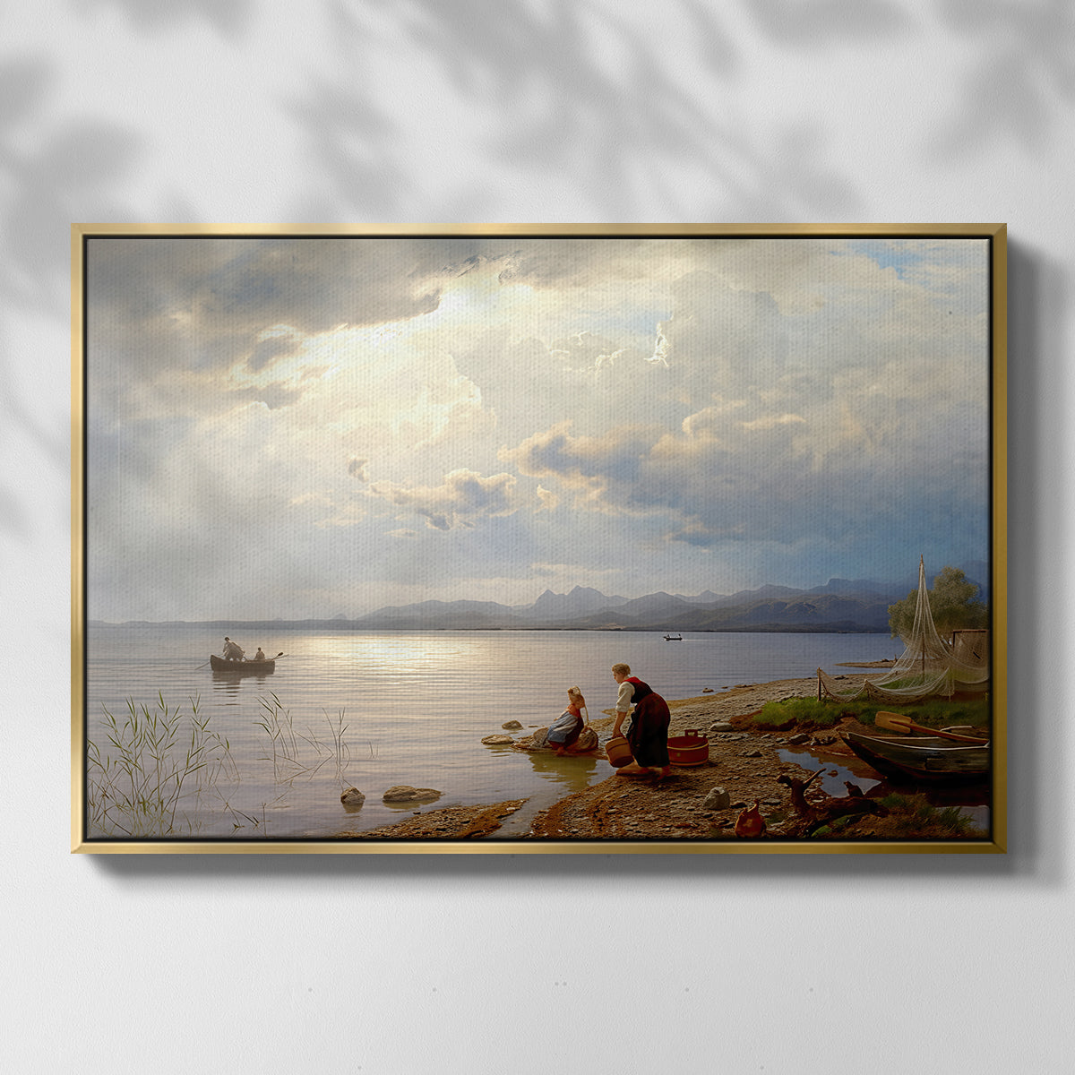 On the Banks of the Chiemsee, 1871 - Floater Framed Canvas Print