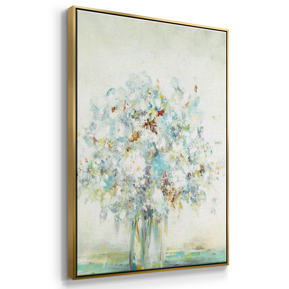 Textured Bouquet - Framed Premium Gallery Wrapped Canvas L Frame - Ready to Hang