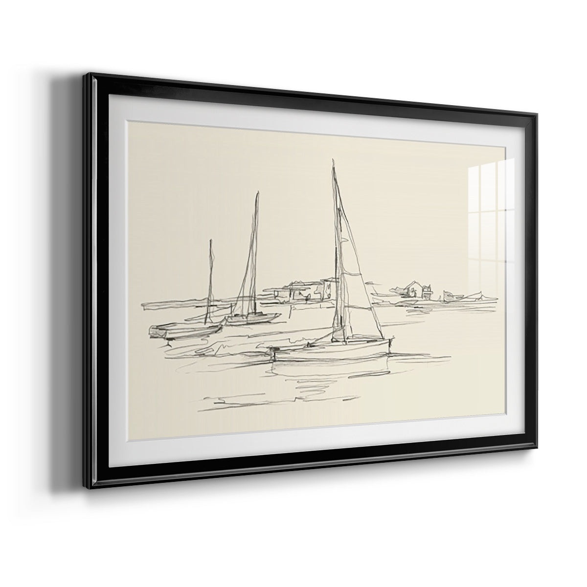 Coastal Contour Sketch I Premium Framed Print - Ready to Hang