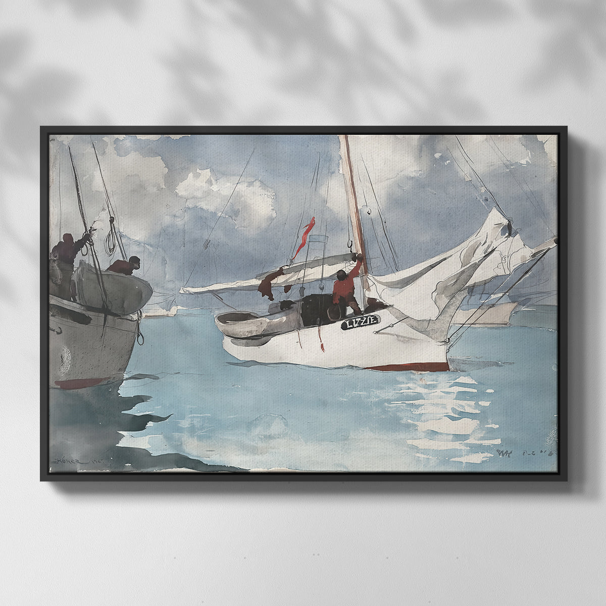 Fishing Boats, Key West, 1903 - Floater Framed Canvas Print