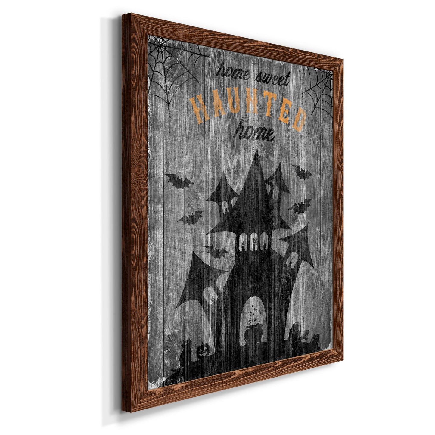 Haunted House - Premium Canvas Framed in Barnwood - Ready to Hang