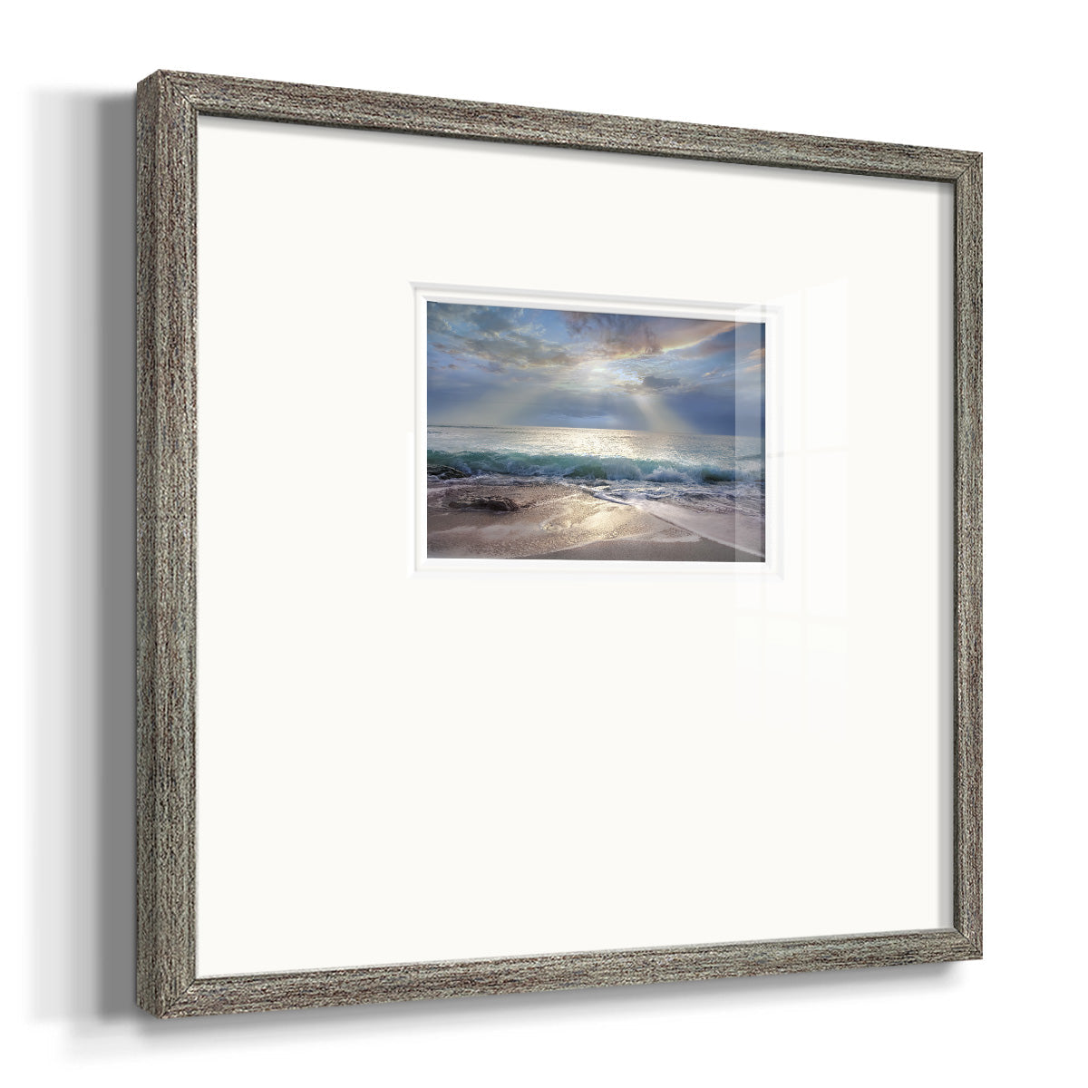 Aqua Blue Morning Premium Framed Print Double Matboard