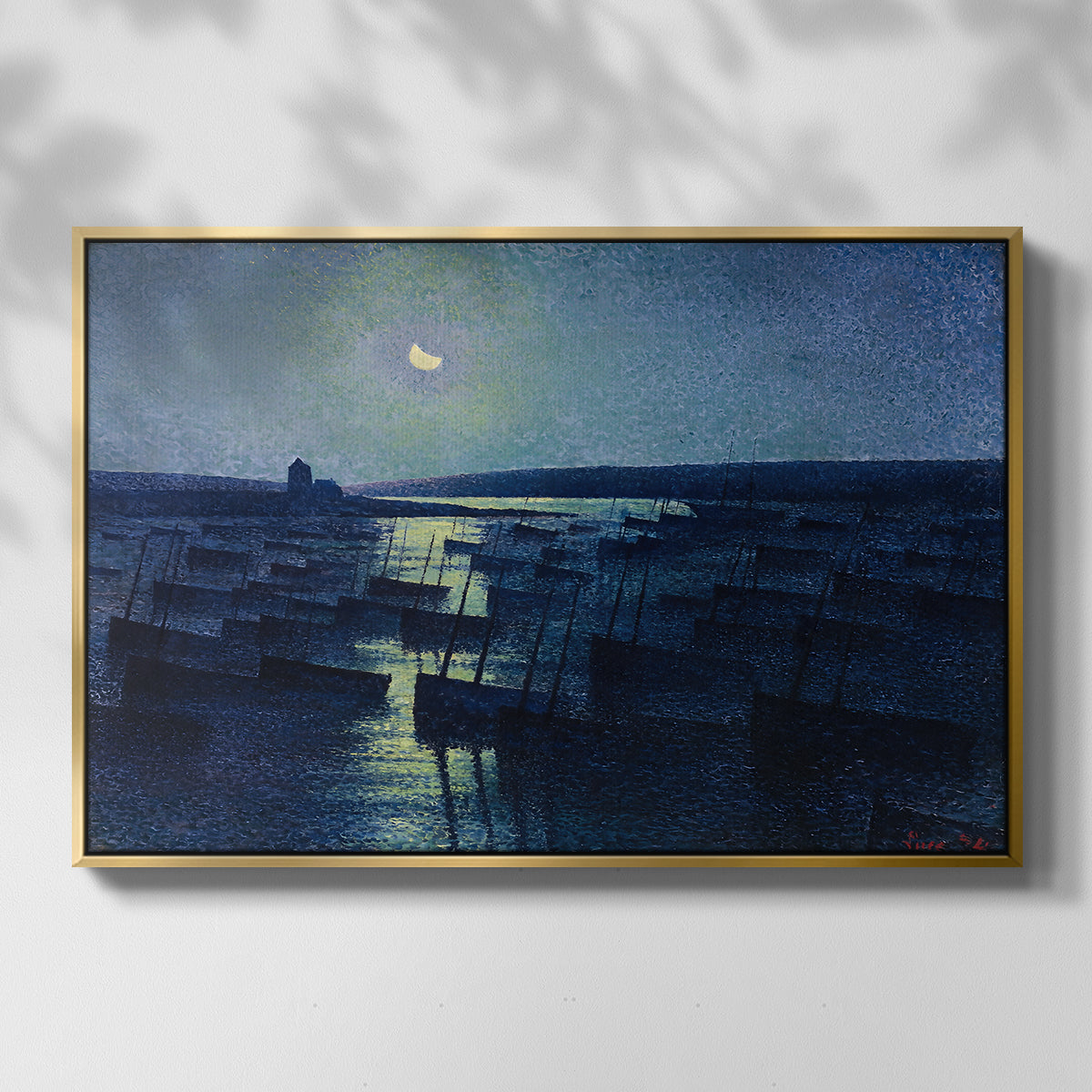 Camaret, Moonlight and Fishing Boats, 1894 - Floater Framed Canvas Print