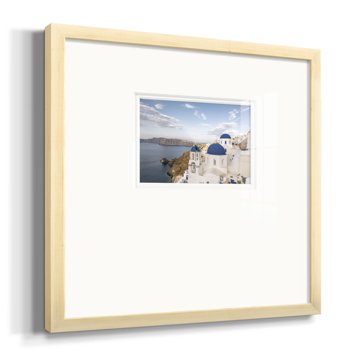 Santorini View Premium Framed Print Double Matboard