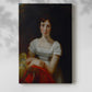 Canvas art print of a refined figure with subtle shading and soft background with a soft shadow on a white background.