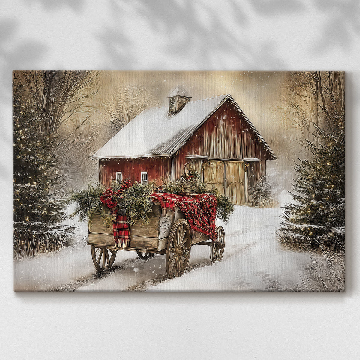 Dawn of Candlelit Village - Canvas Art Print