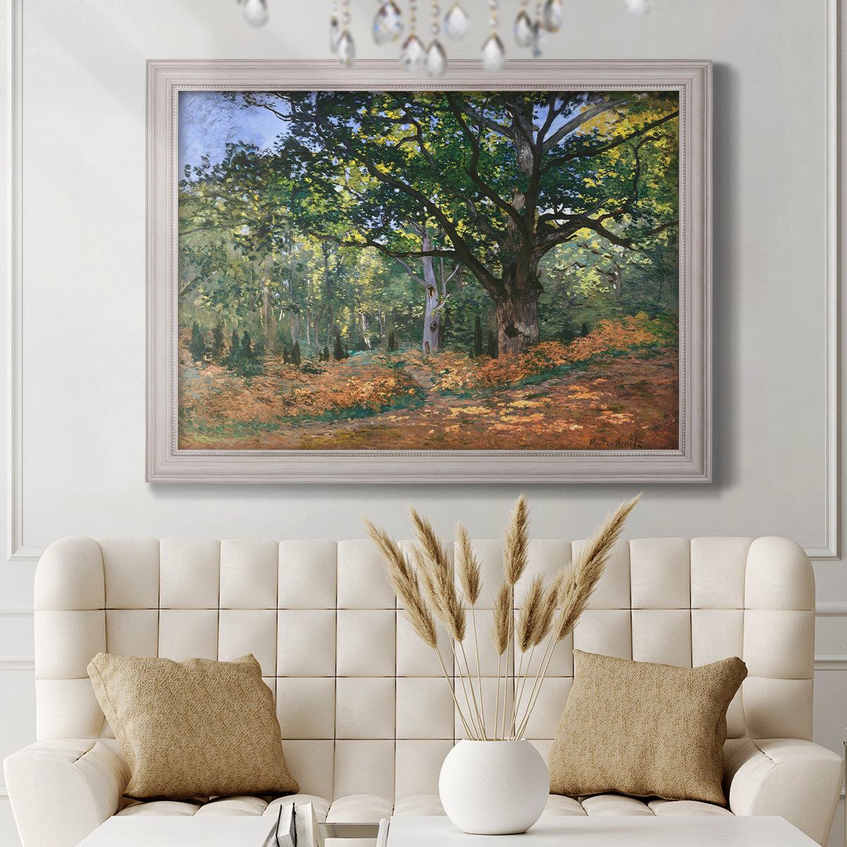 The Bodmer Oak, Fontainebleau Forest - Ornate Framed Canvas Print
