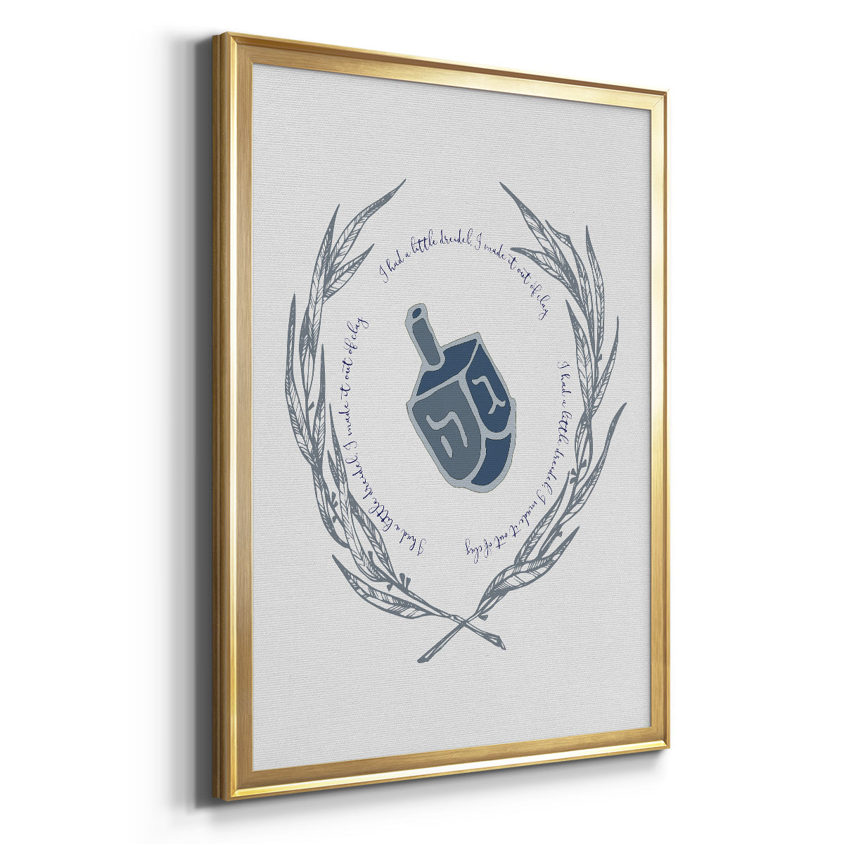 Hanukkah Dreidel - Modern Framed Canvas Print