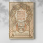 Canvas art print of a stylized spiritual portrait with intricate patterns and soft tones with a soft shadow on a white background.