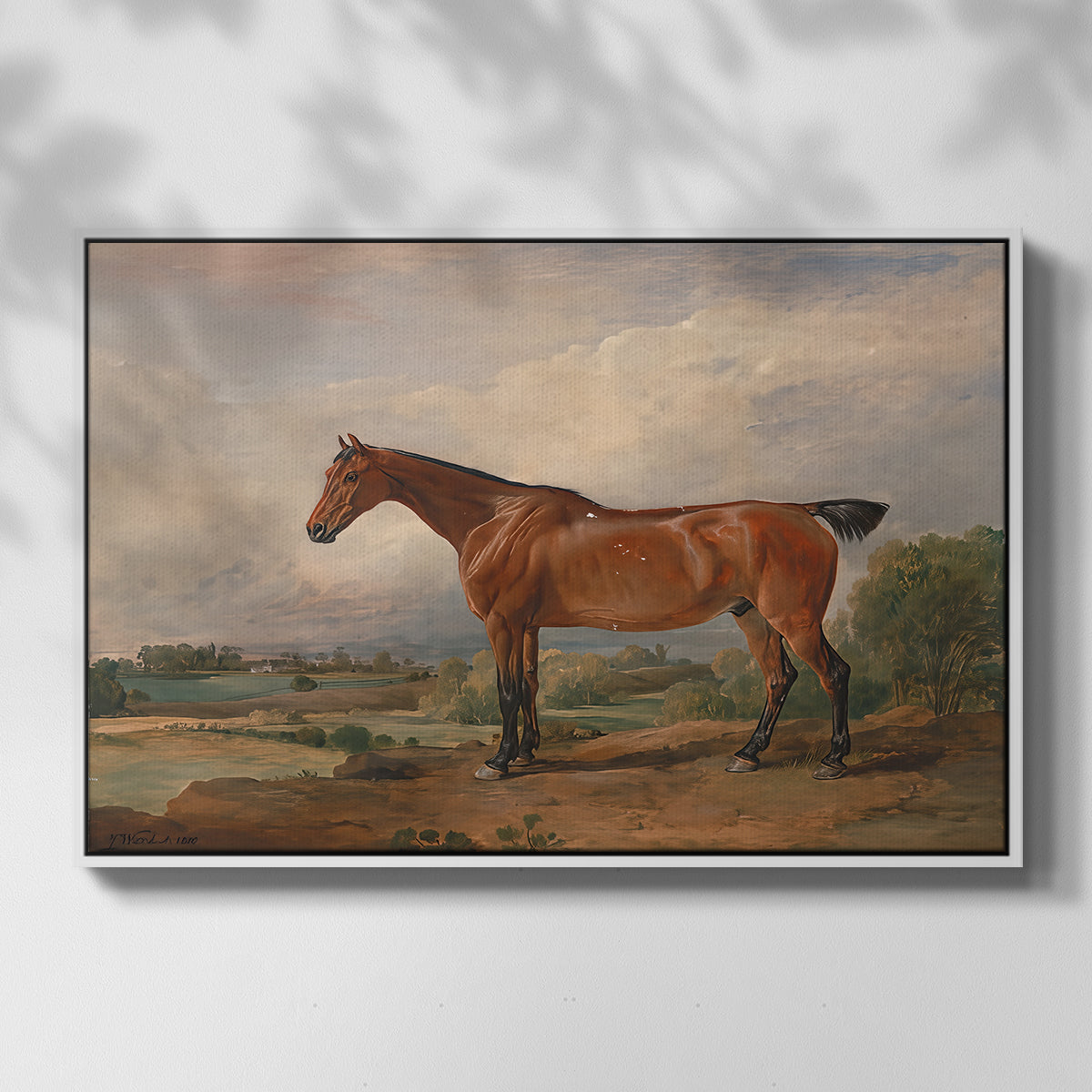 A Hunter in a Landscape, c. 1810 - Floater Framed Canvas Print