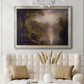 Luminous romantic landscape painting by Frederic Edwin Church in an ornate champagne frame displayed in a neutral-toned interior setting.