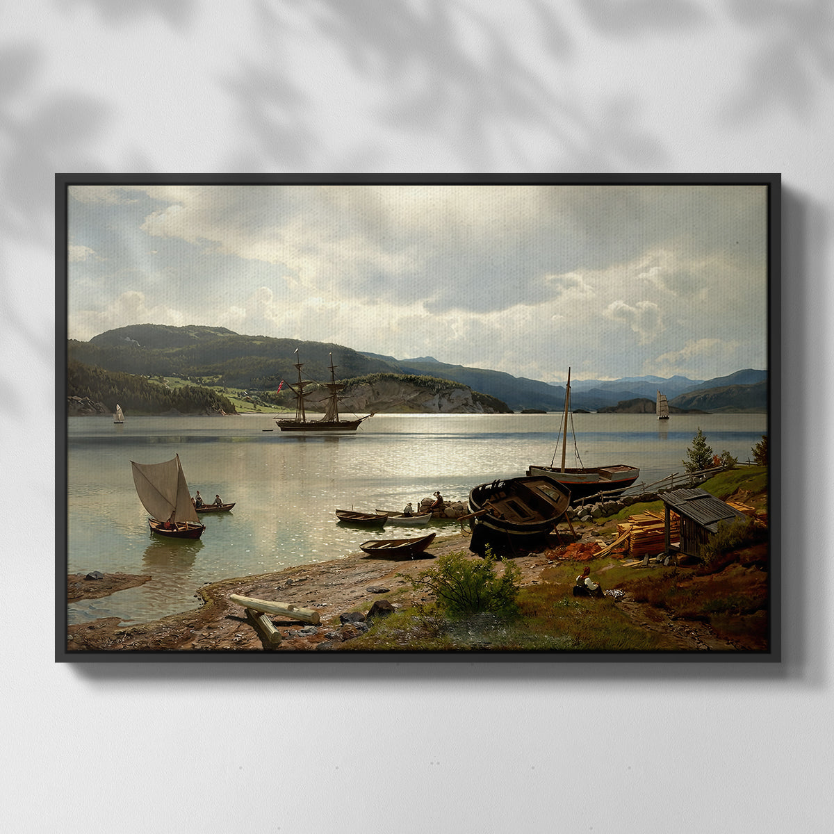 By the Water, 1876 - Floater Framed Canvas Print