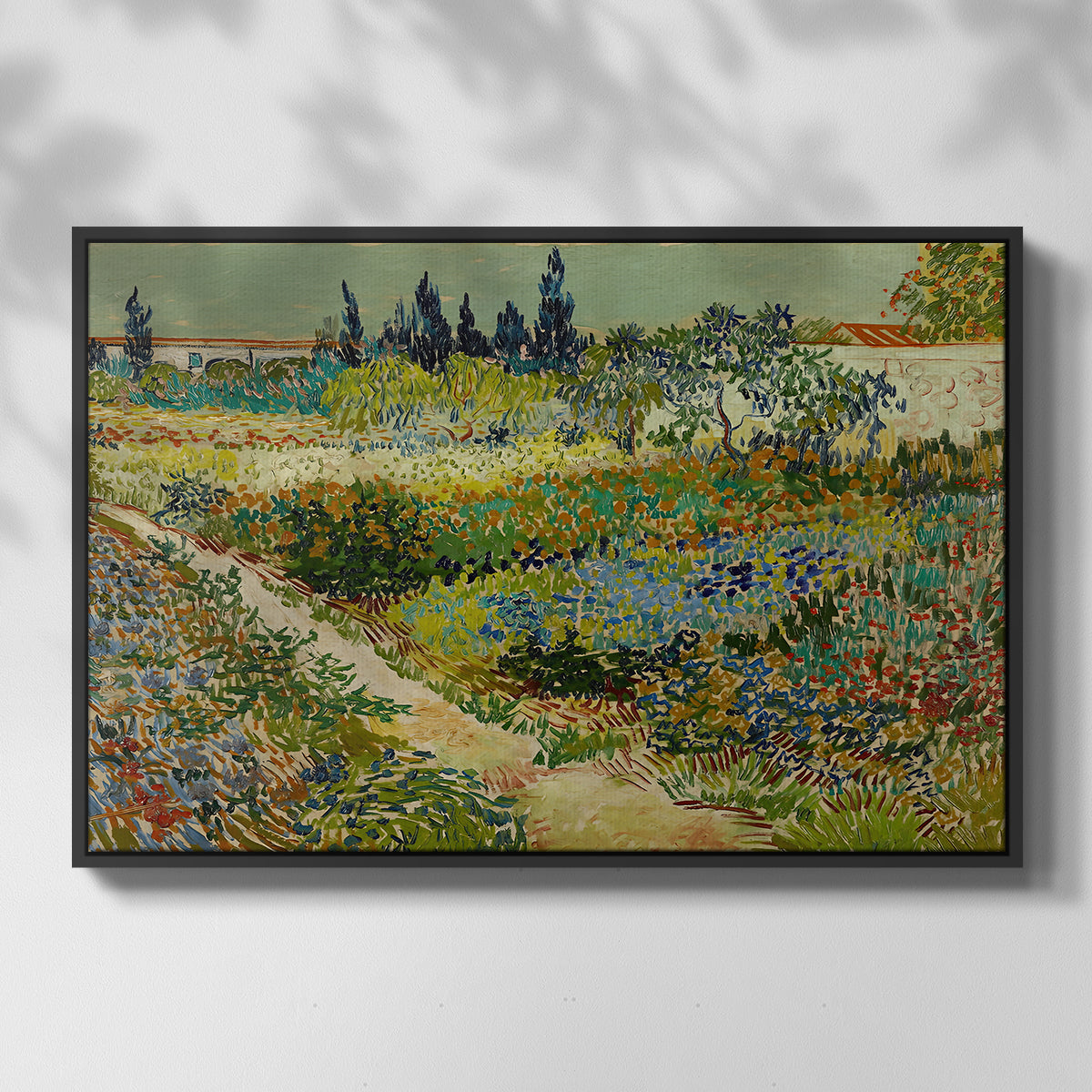 Garden at Arles, 1888 - Floater Framed Canvas Print