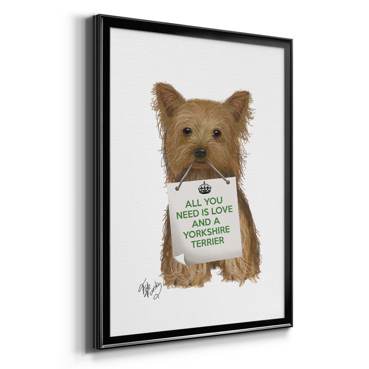 Love and Yorkshire Terrier - Modern Framed Canvas Print