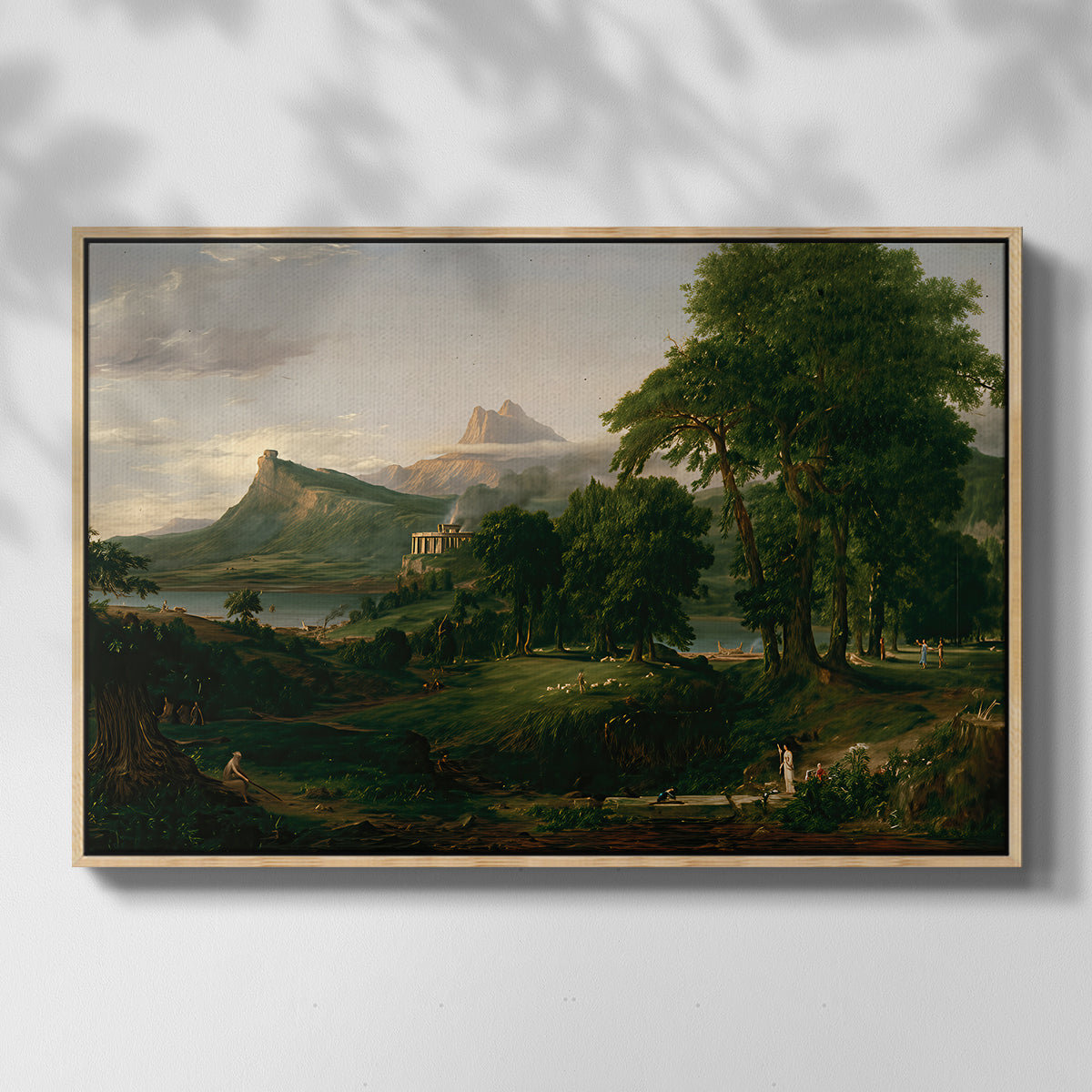 The Course of Empire: The Arcadian or Pastoral State, 1834 - Floater Framed Canvas Print