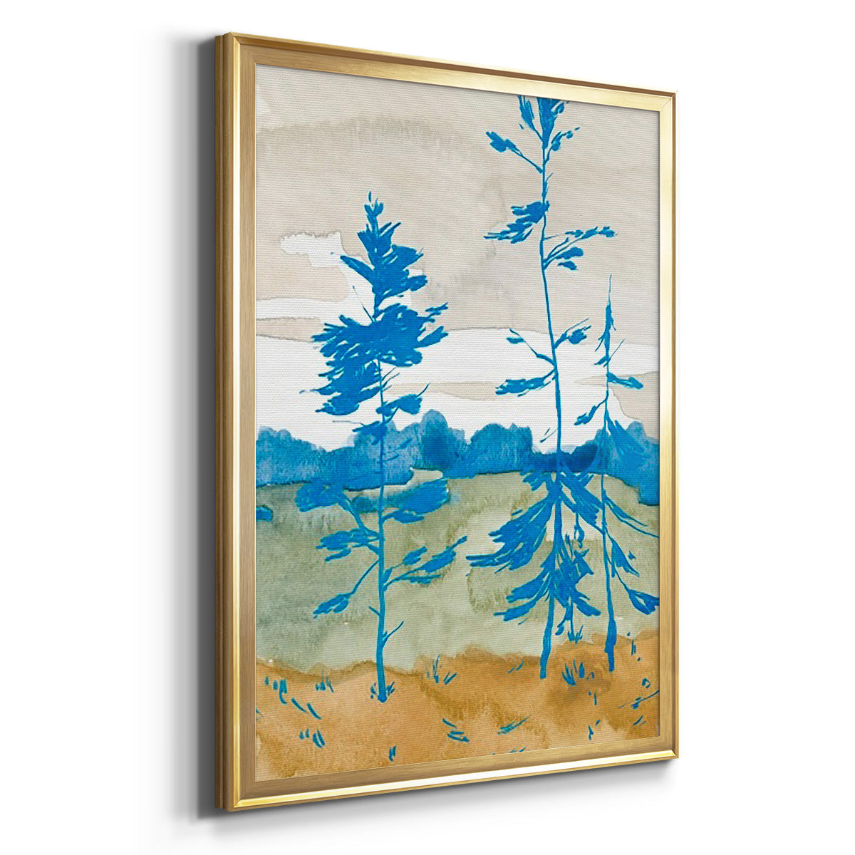 Cerulean Spruce II - Modern Framed Canvas Print