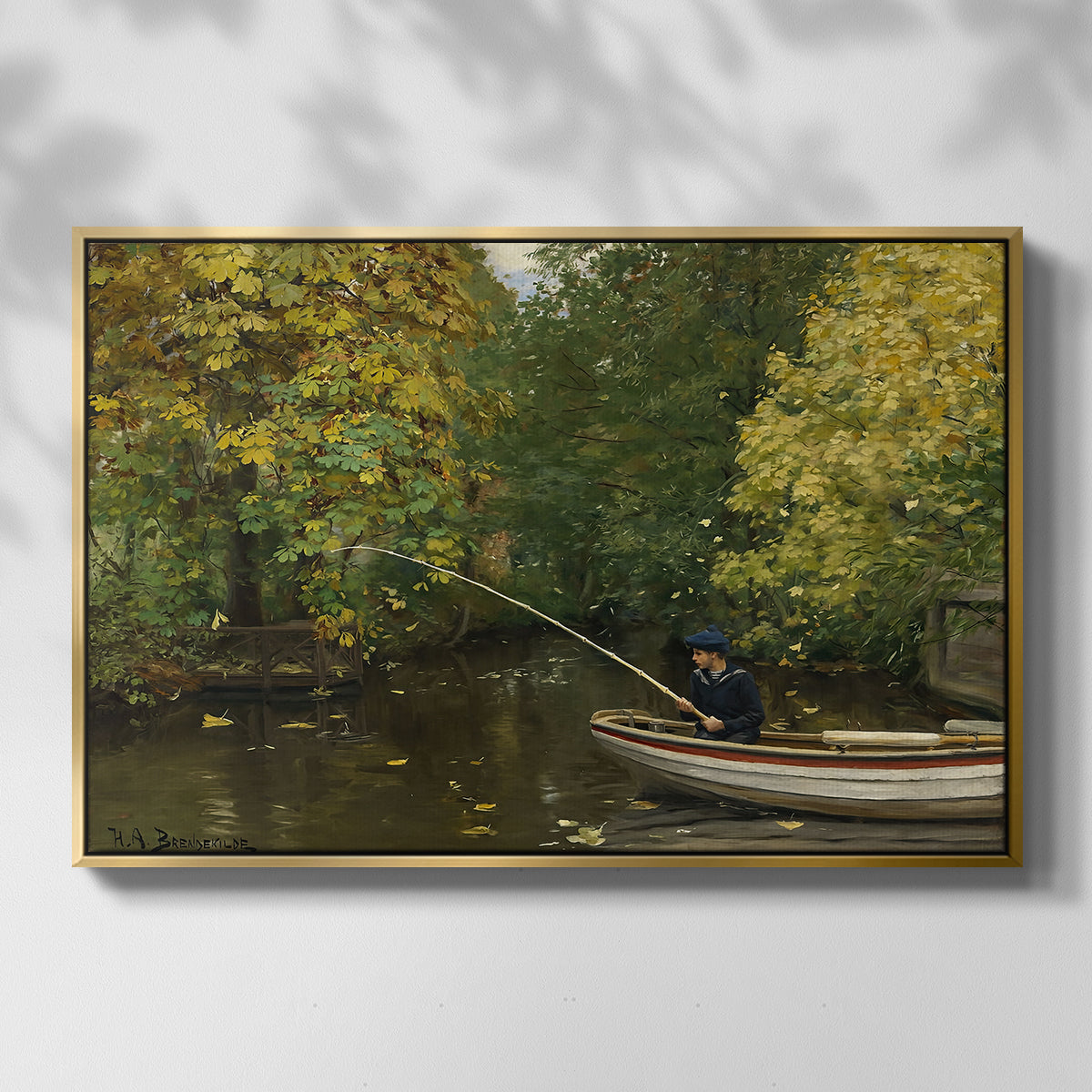 Fishing Boy, c. 1890 - Floater Framed Canvas Print
