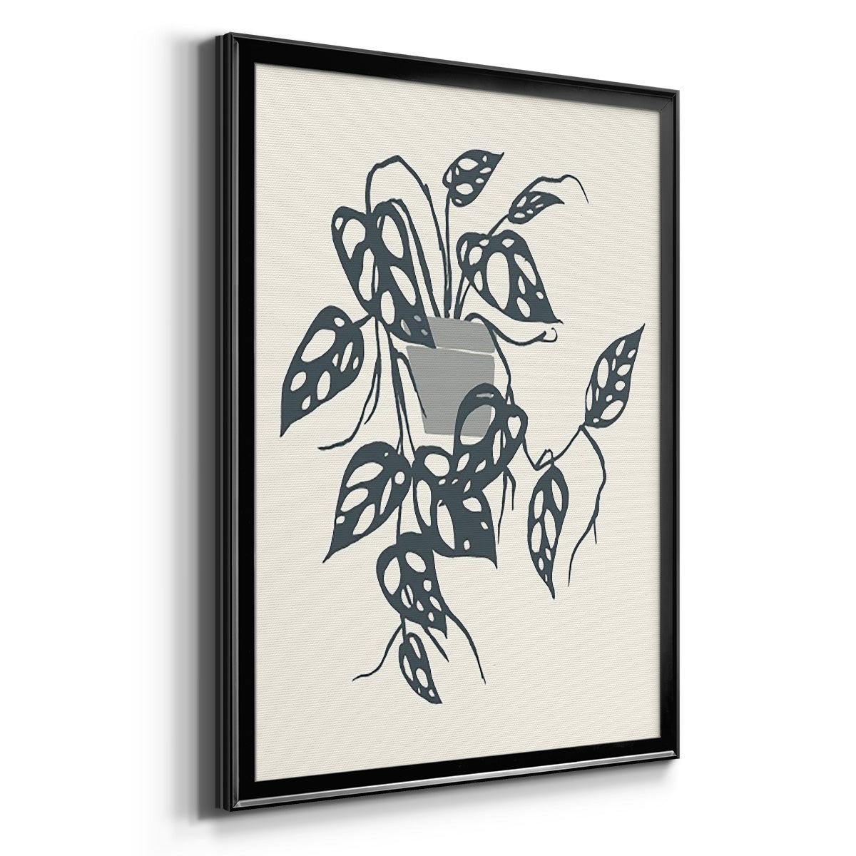 Growing Leaves VI - Modern Framed Canvas Print
