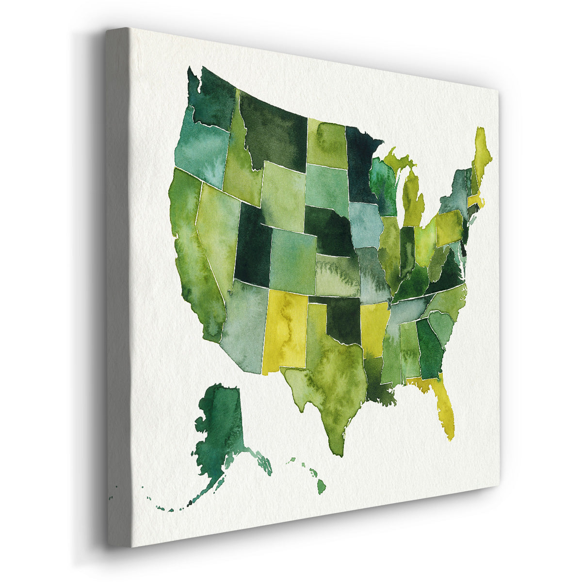 USA in Watercolor I-Premium Gallery Wrapped Canvas - Ready to Hang