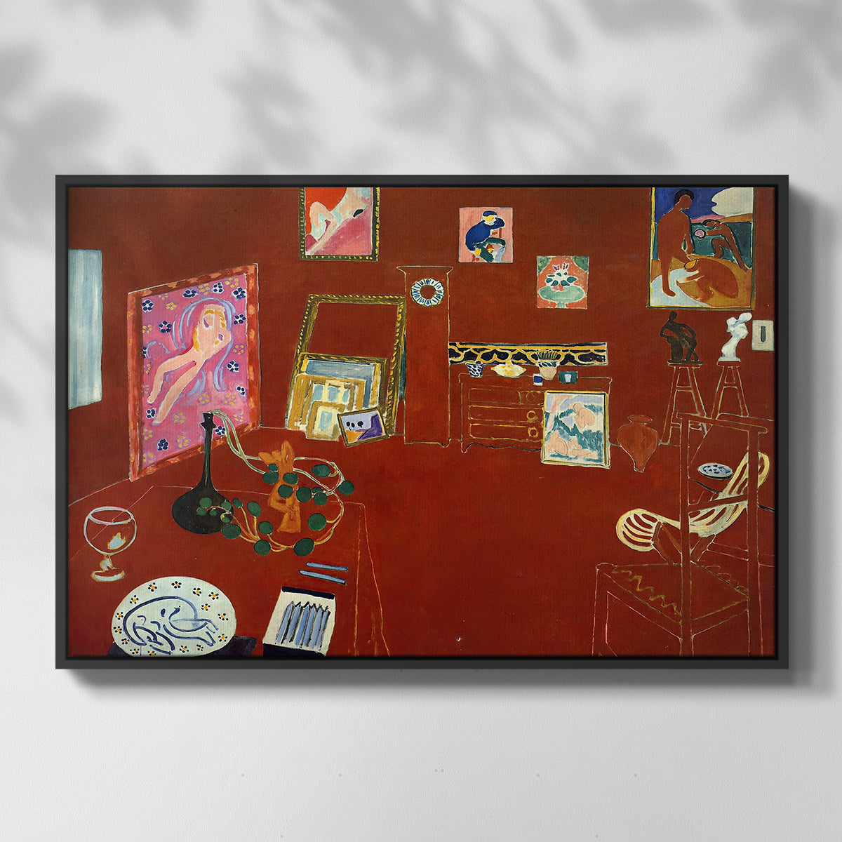 The Red Studio (L'Atelier Rouge), 1911 - Floater Framed Canvas Print