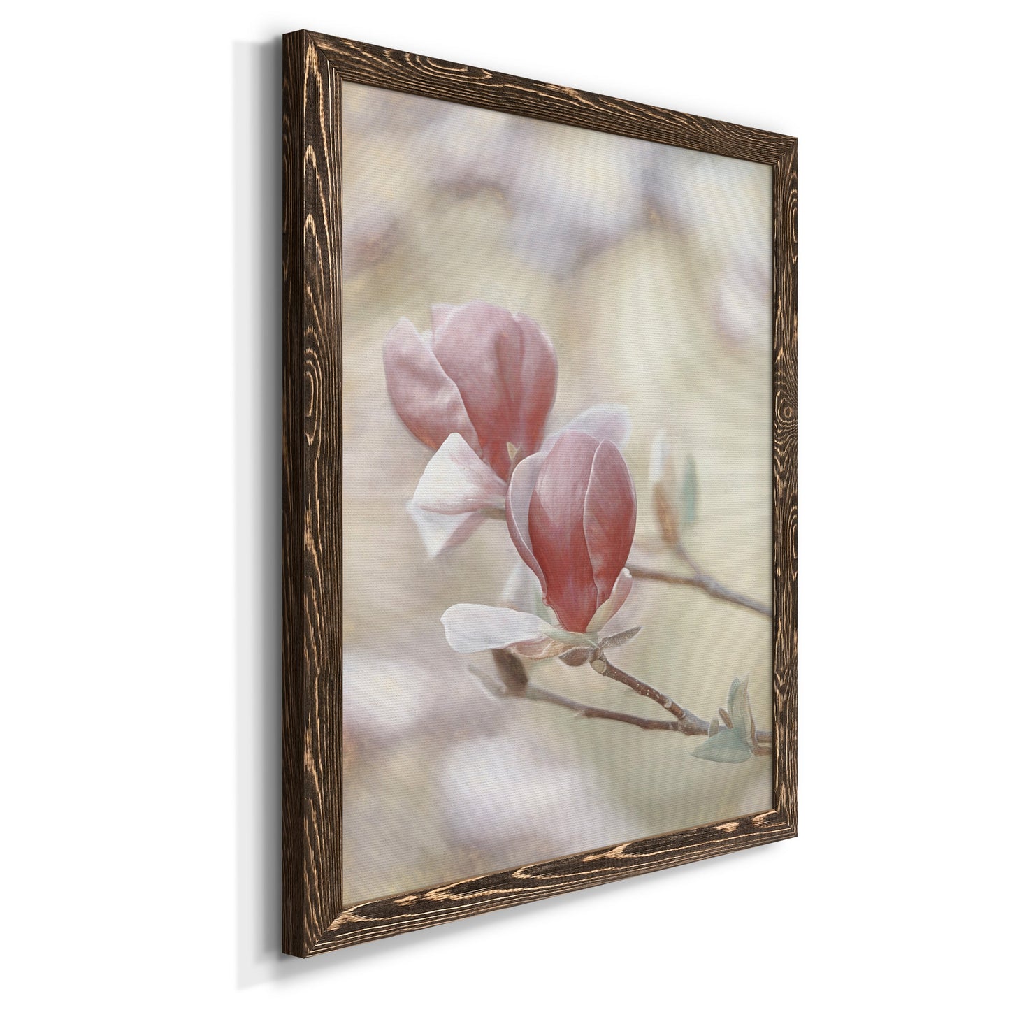 Blooming Hearts - Premium Canvas Framed in Barnwood - Ready to Hang