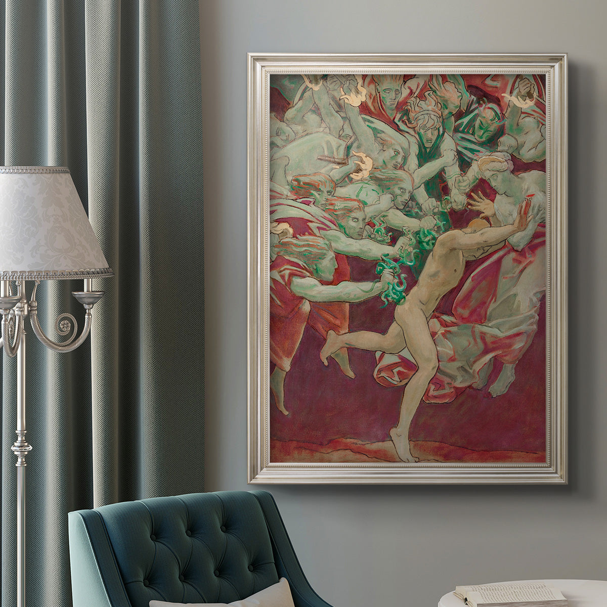 Orestes and the Furies - Ornate Framed Canvas Print