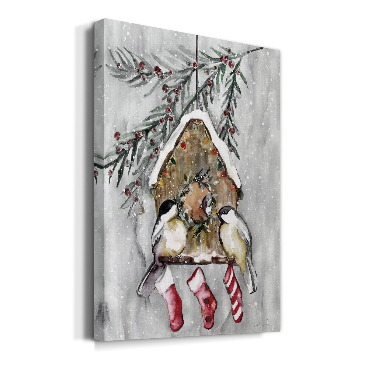 Winter Birds Premium Gallery Wrapped Canvas - Ready to Hang