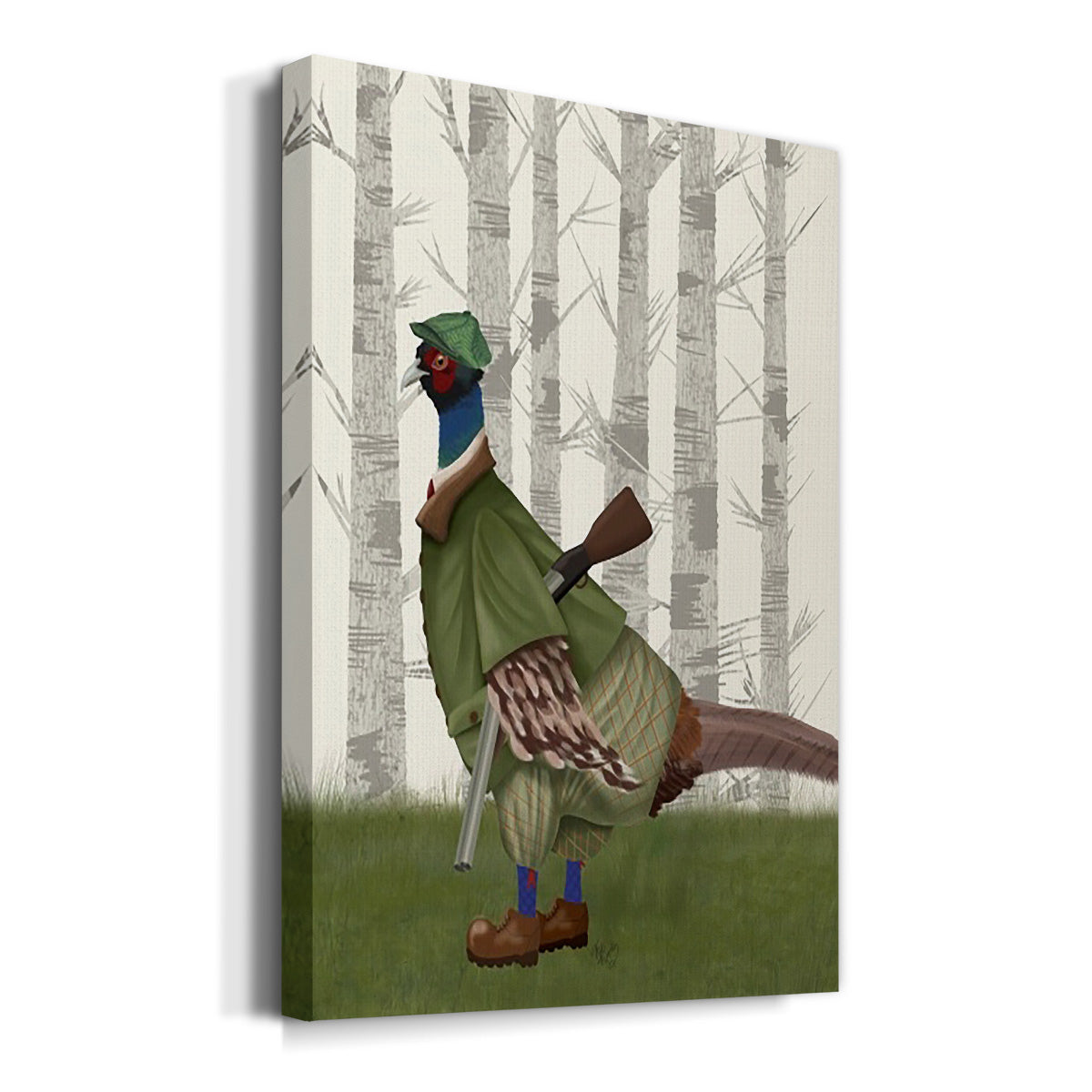 Pheasant Shooting Party 1 Premium Gallery Wrapped Canvas - Ready to Hang