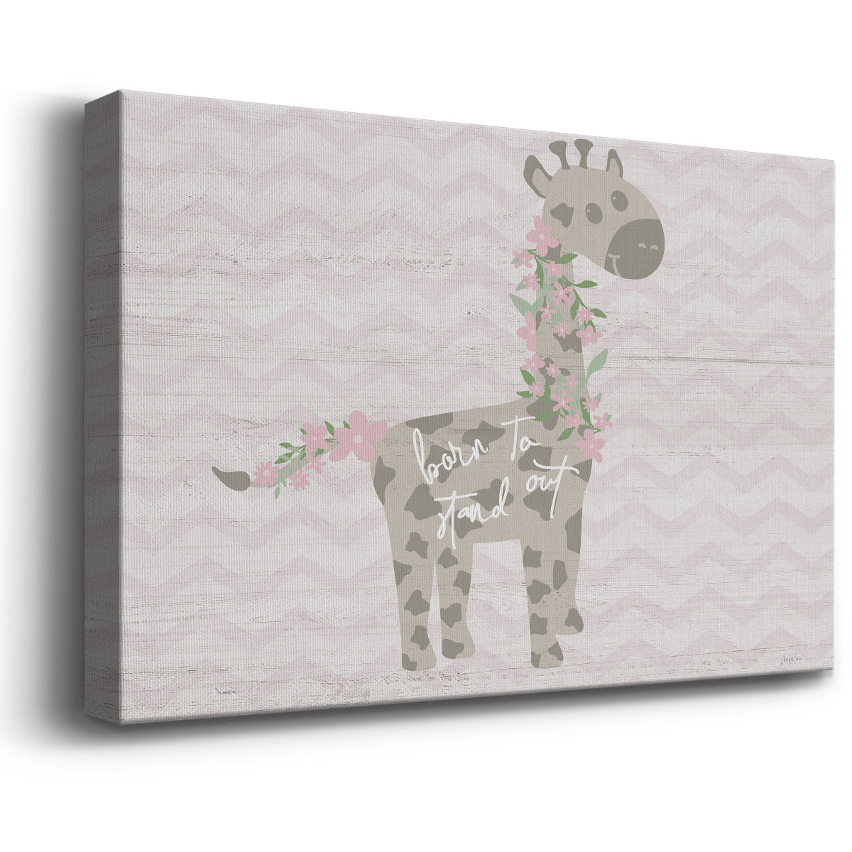 Floral Giraffe Premium Gallery Wrapped Canvas - Ready to Hang