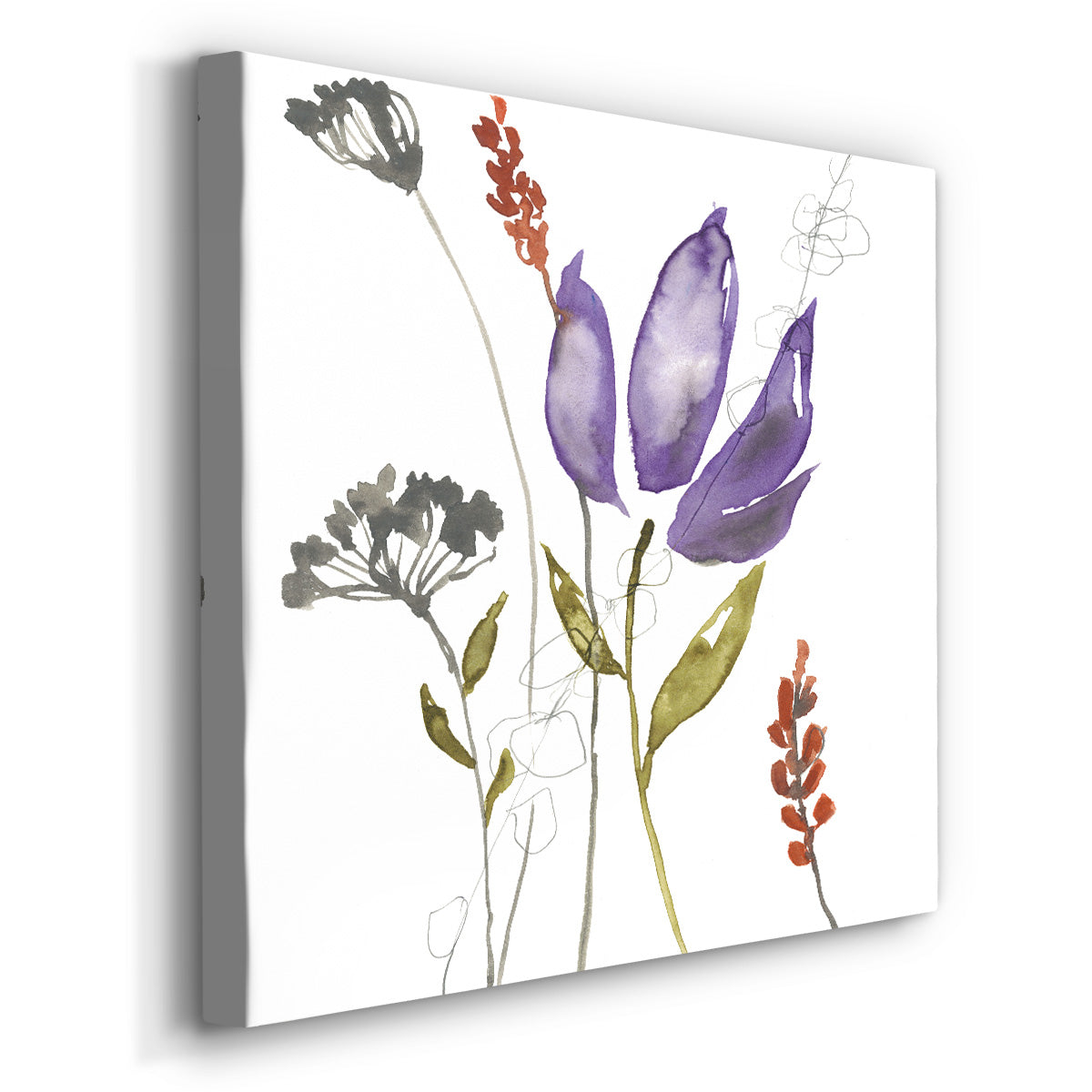 Ultraviolet Bouquet I-Premium Gallery Wrapped Canvas - Ready to Hang