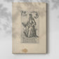 Canvas art print of a classical figure with etched lines and clear structure with a soft shadow on a white background.