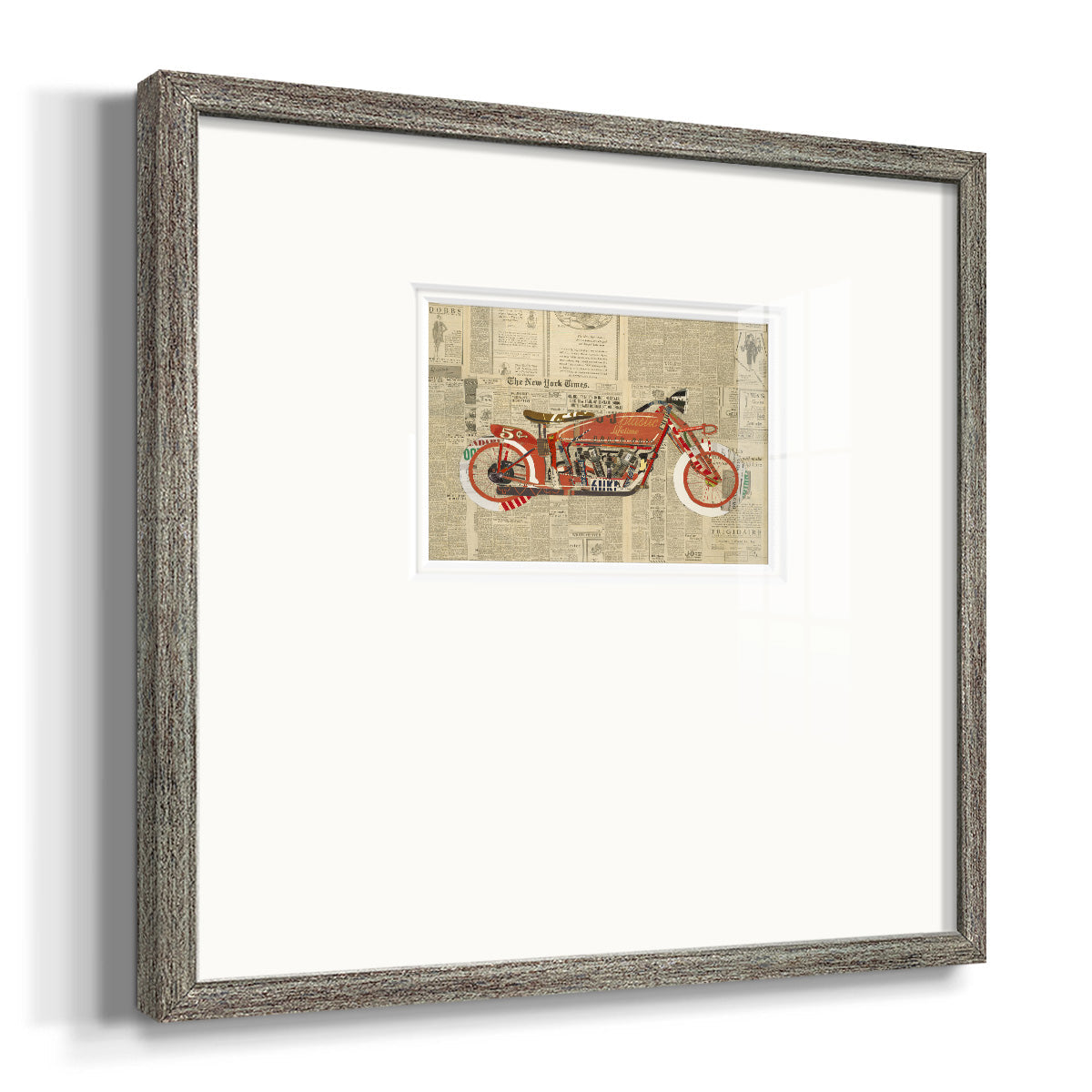 Vintage Red- Premium Framed Print Double Matboard