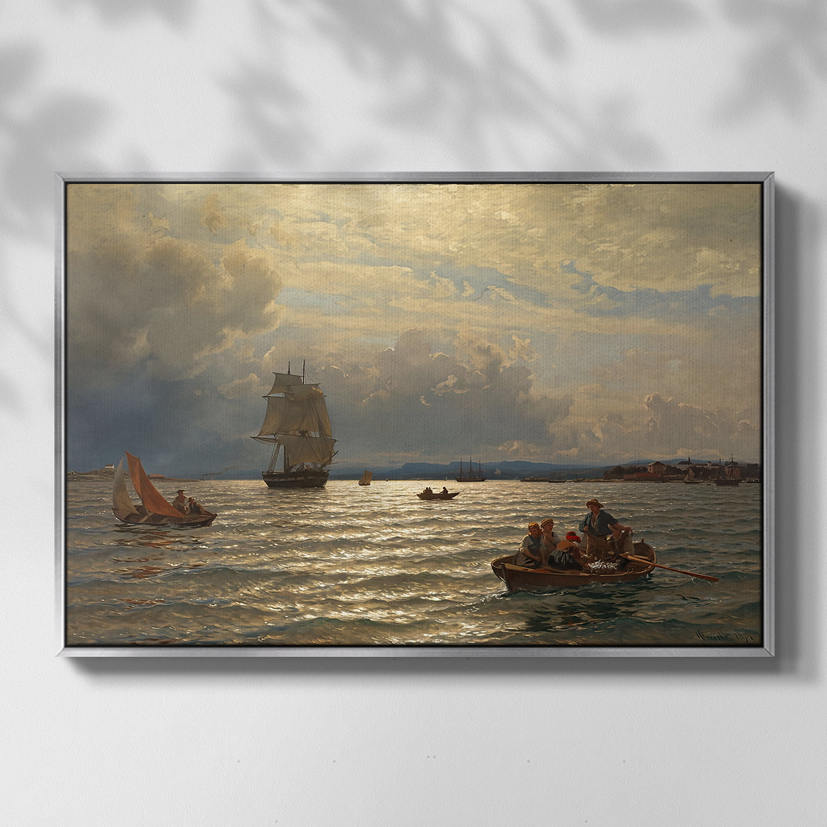 From the Inlet of Oslo, 1874 - Floater Framed Canvas Print